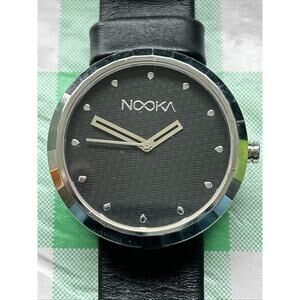 Nooka Mindstyle Silver Tone Black Dial Rotating Face Quartz Watch